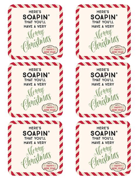 Hand Soap Christmas Gift Tags Free Printable